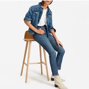 Everlane The Cheeky Jean Crop Straight Leg Denim High Rise Indigo Wash Size 25/0